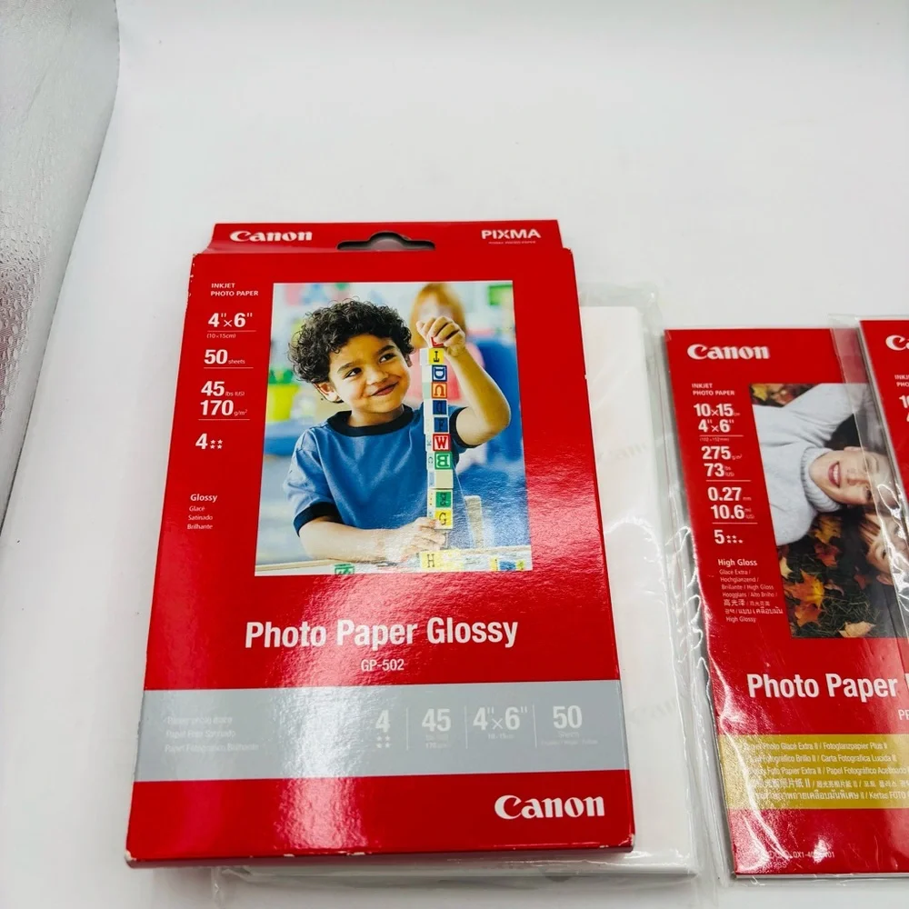 Canon Photo Paper Plus Glossy II and Photo Paper Glossy Pack.